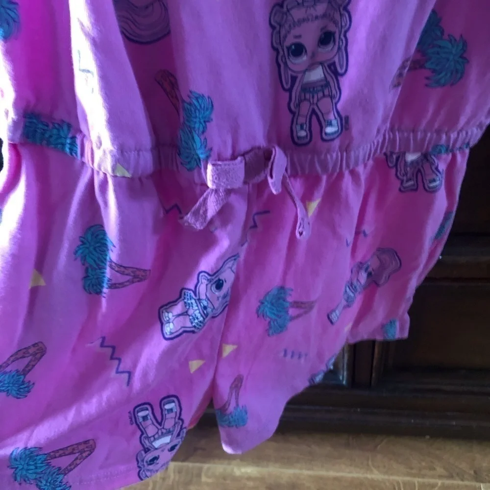 L.O.L. Surprise pink cotton romper in size S (6/6x)